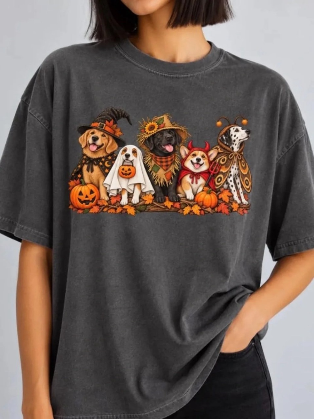 Comfort Colors Pepper Halloween Dogs Graphic Tee